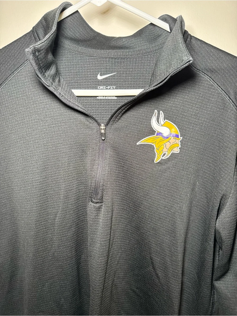 Nike Black Quarter-Zip Vikings Logo Pullover